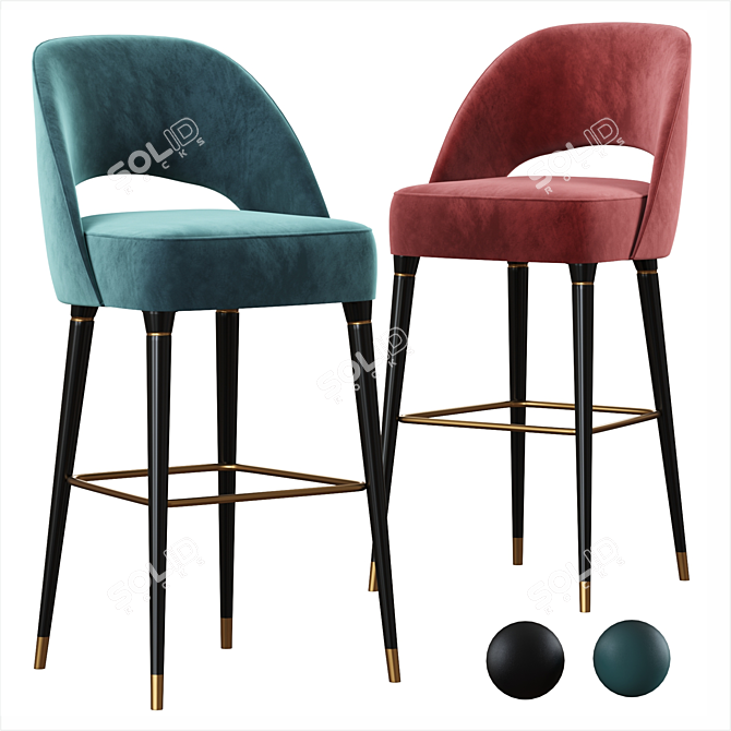 Collins Bar Chair: Stylish and Sleek Seating Solution 3D model image 1