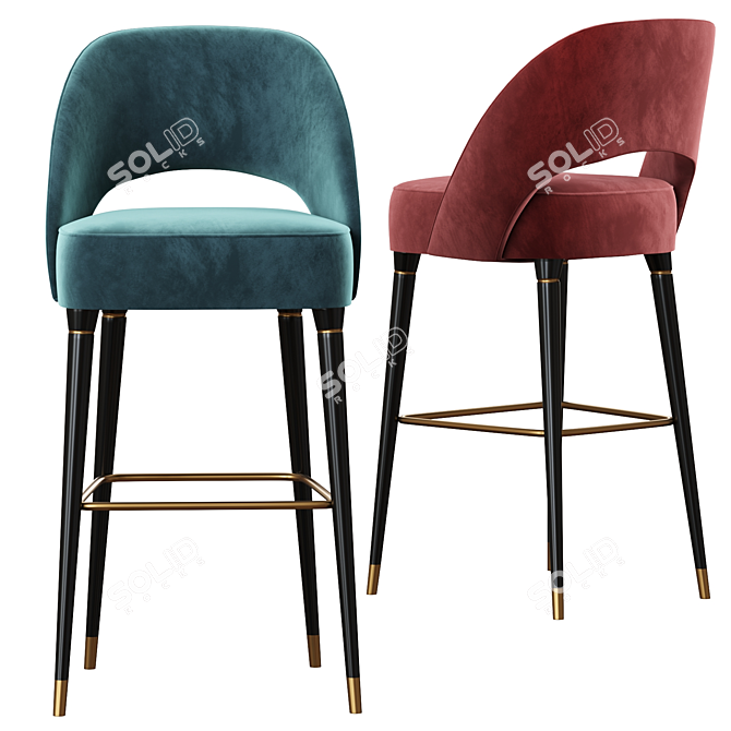 Collins Bar Chair: Stylish and Sleek Seating Solution 3D model image 2