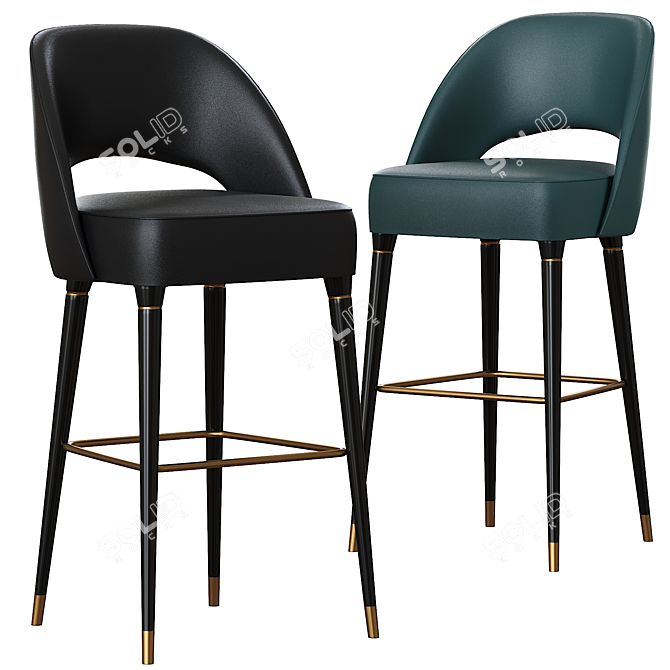 Collins Bar Chair: Stylish and Sleek Seating Solution 3D model image 3