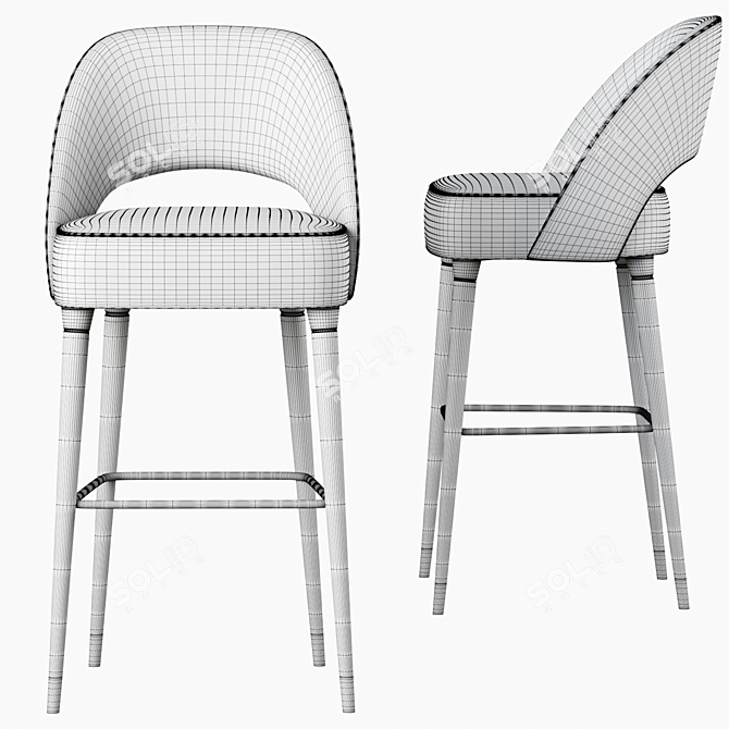 Collins Bar Chair: Stylish and Sleek Seating Solution 3D model image 5