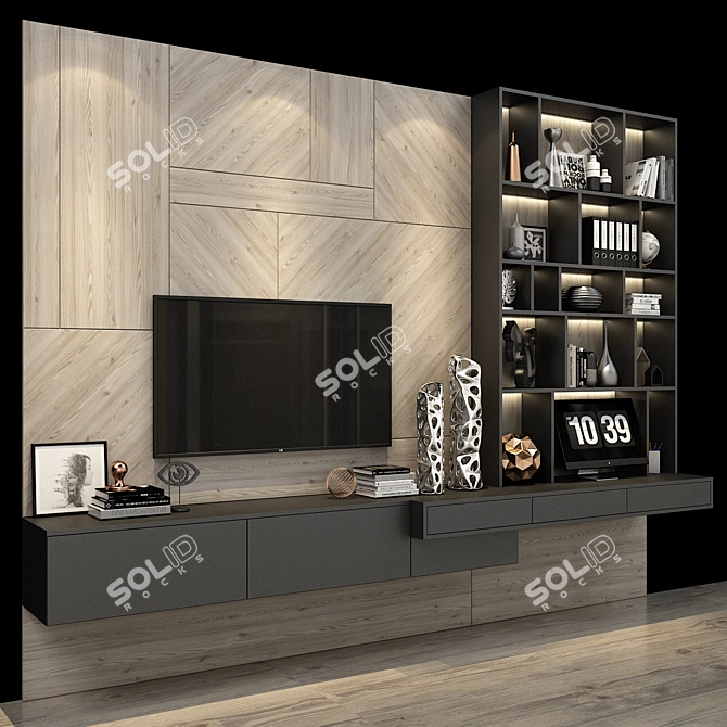 Classic Oak Cabinet - Elegant and Functional 3D model image 3