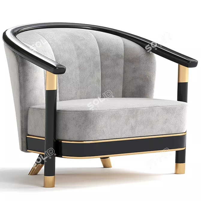 Strassbourg Luxe Armchair 3D model image 1