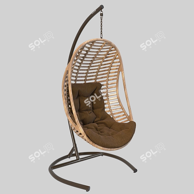 Eco-Rattan OM Hanging Chair 3D model image 3