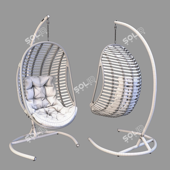 Eco-Rattan OM Hanging Chair 3D model image 5