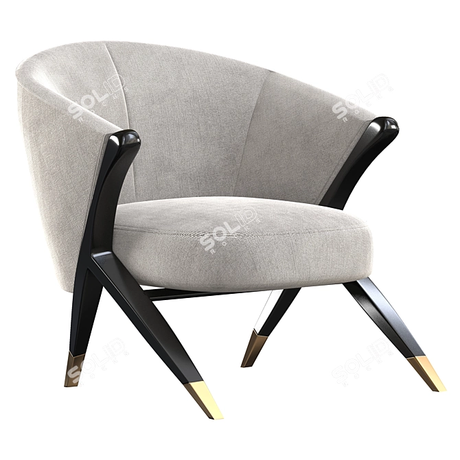 Elegance in Off White: Eichholtz Pavone Barrel Chair 3D model image 1
