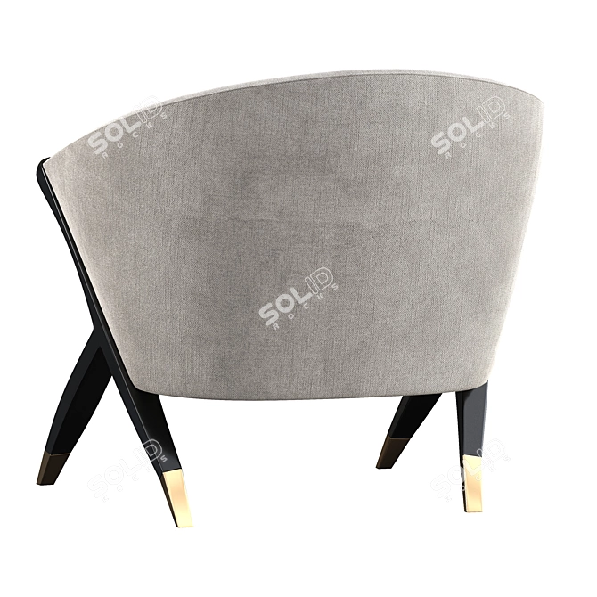Elegance in Off White: Eichholtz Pavone Barrel Chair 3D model image 4