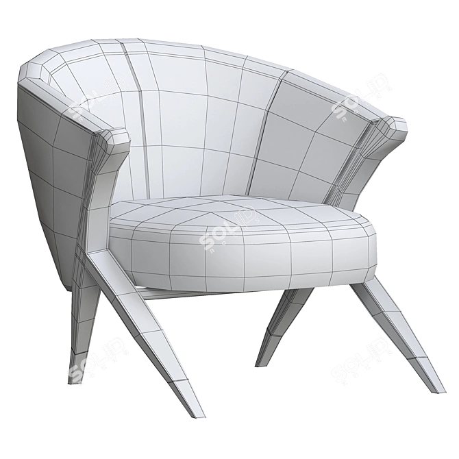 Elegance in Off White: Eichholtz Pavone Barrel Chair 3D model image 5