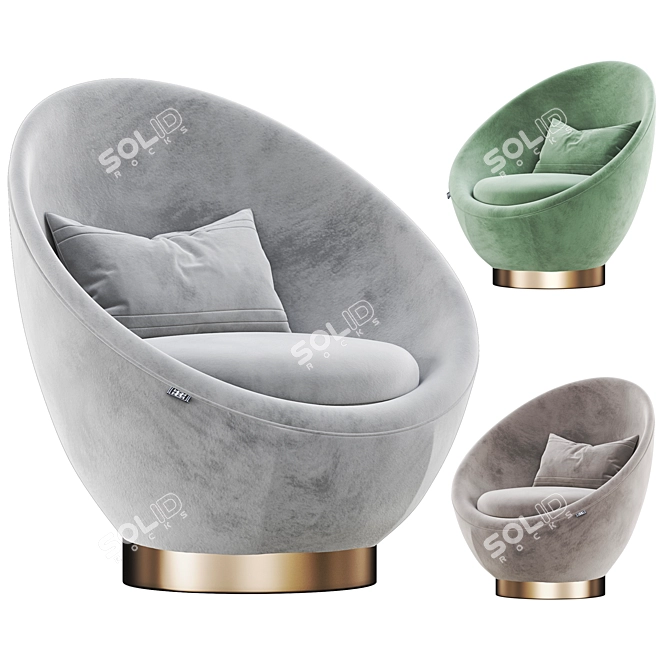 AGGI Armchair: Contemporary Elegance 3D model image 1