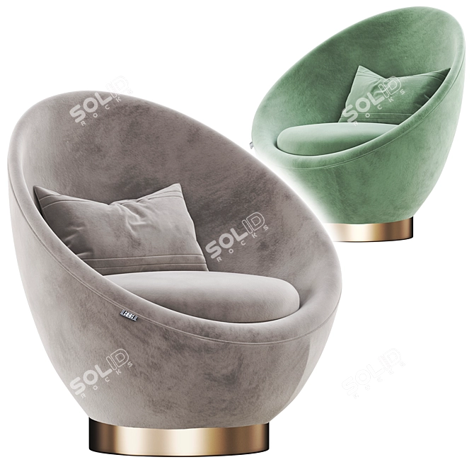 AGGI Armchair: Contemporary Elegance 3D model image 2