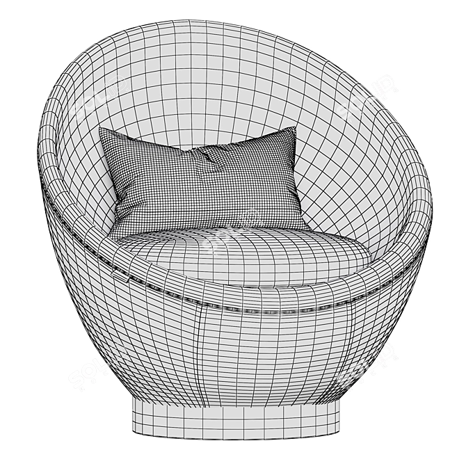 AGGI Armchair: Contemporary Elegance 3D model image 5