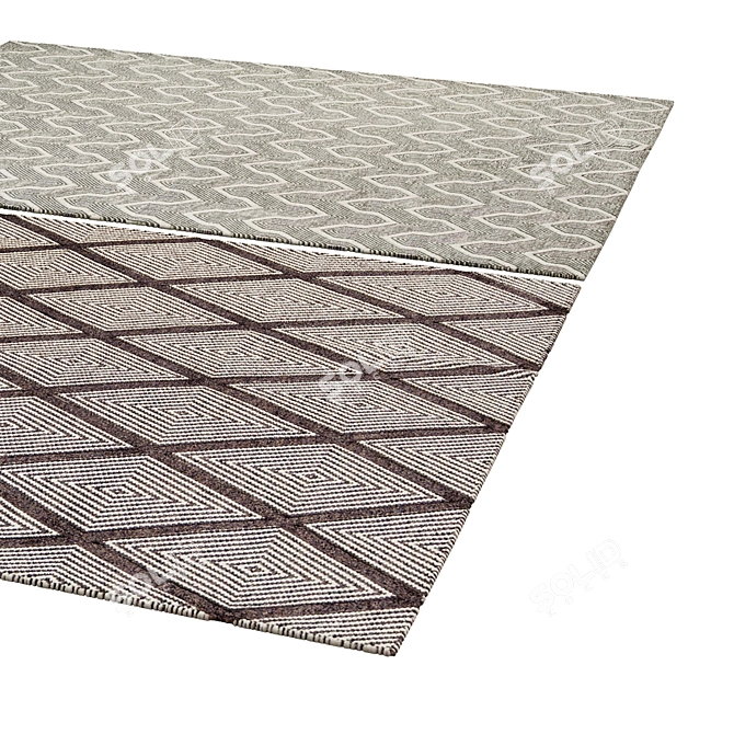 Colorful Patterned Area Rug 3D model image 2