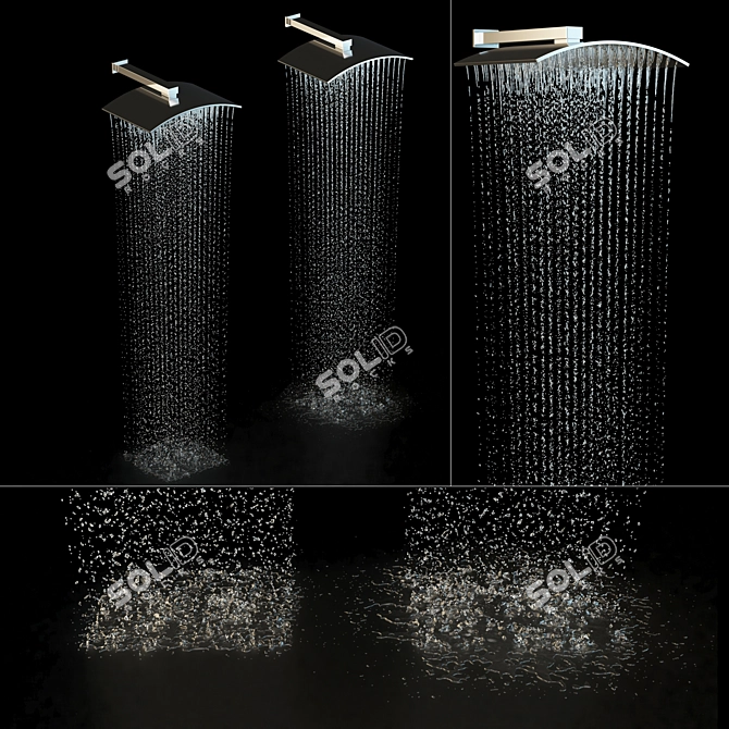 Eco-Friendly Double Walk Rain Shower 3D model image 1