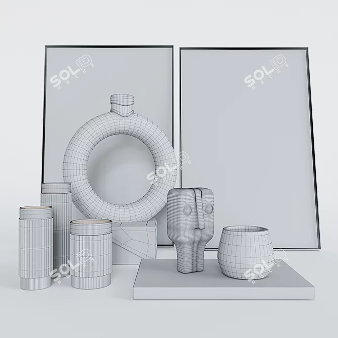 3D Interior Decor Set 3D model image 2