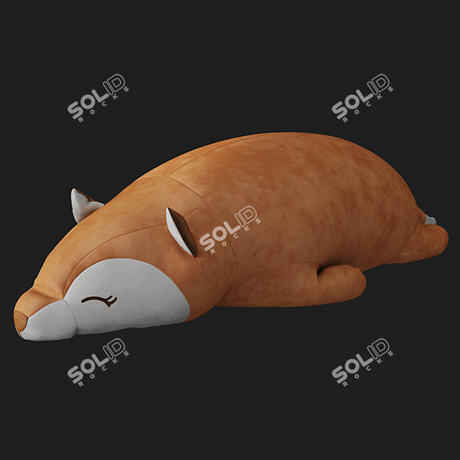 Soft Plush Fox Toy 3D model image 3