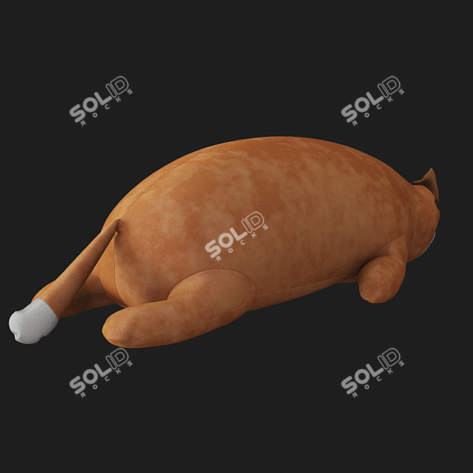 Soft Plush Fox Toy 3D model image 4