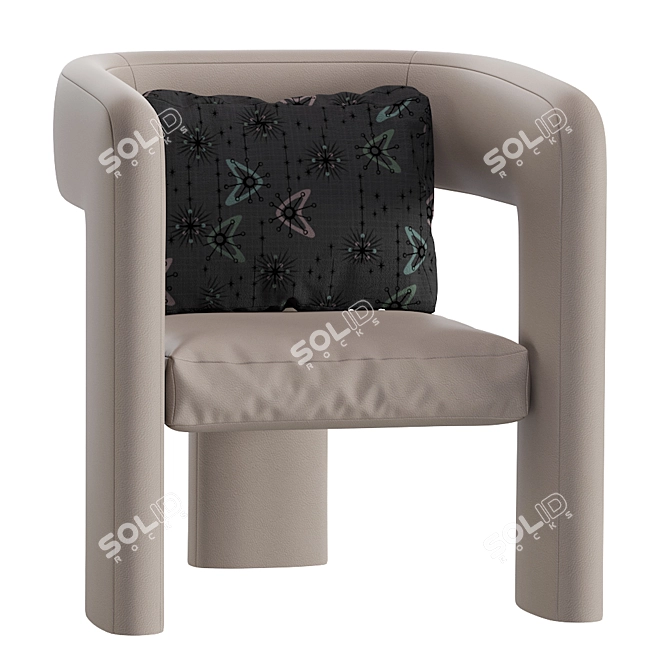 Sophisticated Tressel Leather Chair 3D model image 1