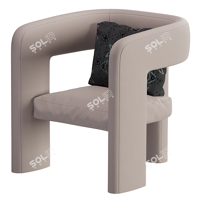 Sophisticated Tressel Leather Chair 3D model image 4