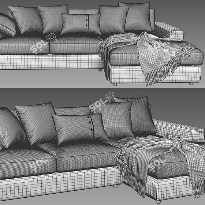 Urban Chaise Longue: Modern Design for Ultimate Comfort 3D model image 4