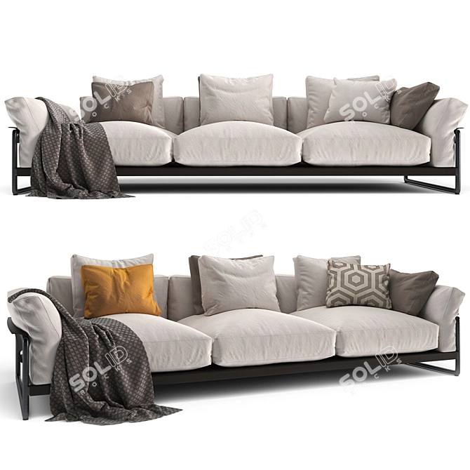 Modern Flexform Zeno Light Sofa 3D model image 1