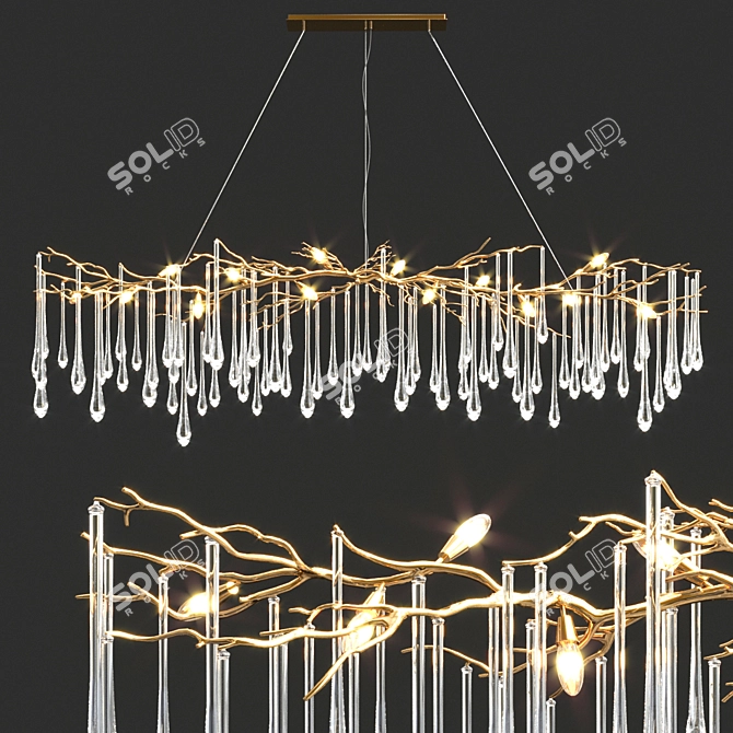 Elegant Teardrop Chandeliers by John-Richard 3D model image 2