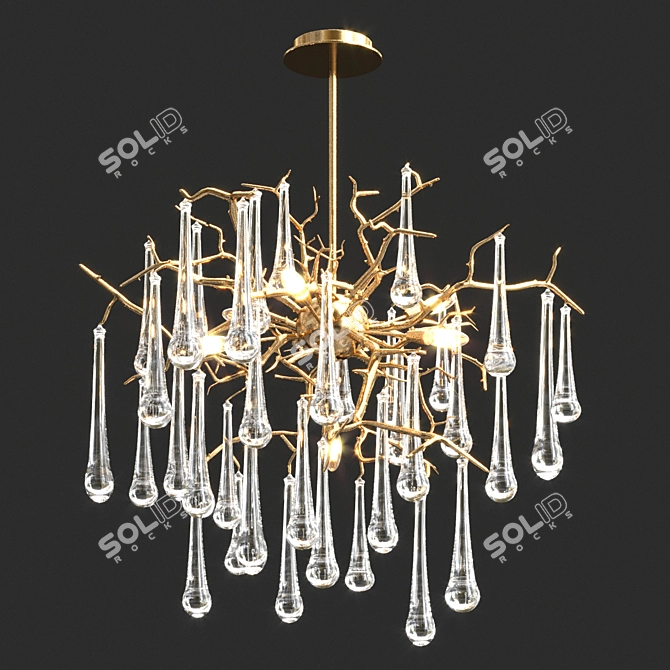 Elegant Teardrop Chandeliers by John-Richard 3D model image 4