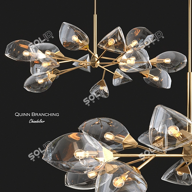 Elegant Quinn Branching Chandelier 3D model image 1