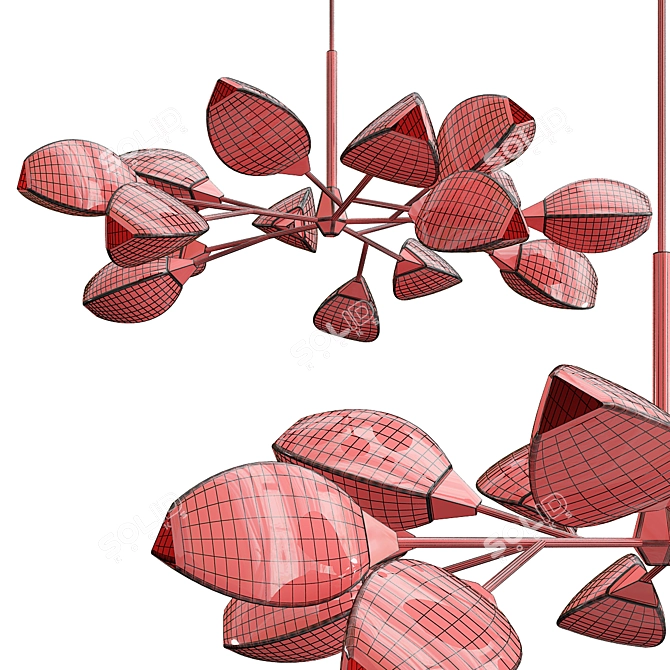 Elegant Quinn Branching Chandelier 3D model image 3