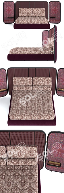Luxury Timgad Bed: Elegant and Spacious 3D model image 2