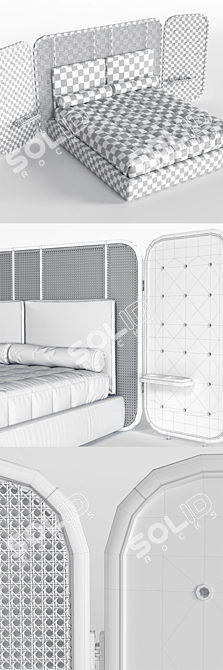 Luxury Timgad Bed: Elegant and Spacious 3D model image 5