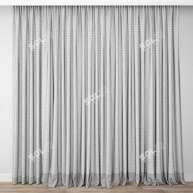 Elegant Curtain Design 3D model image 3