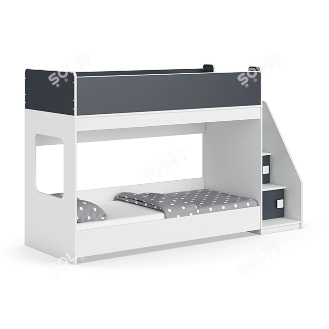 Modular Kids Bed Legenda K43D + LY43A 3D model image 1