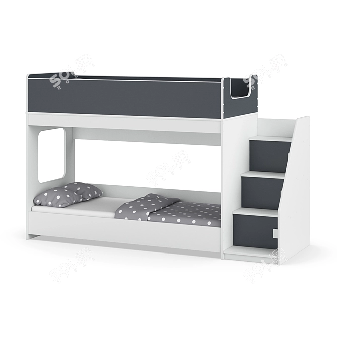 Modular Kids Bed Legenda K43D + LY43A 3D model image 2