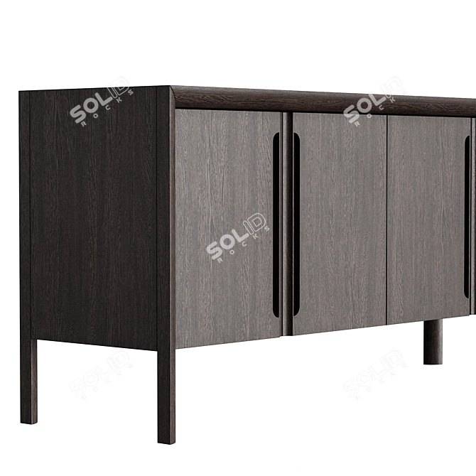 Square 4-Fronts Chest of Drawers 3D model image 2