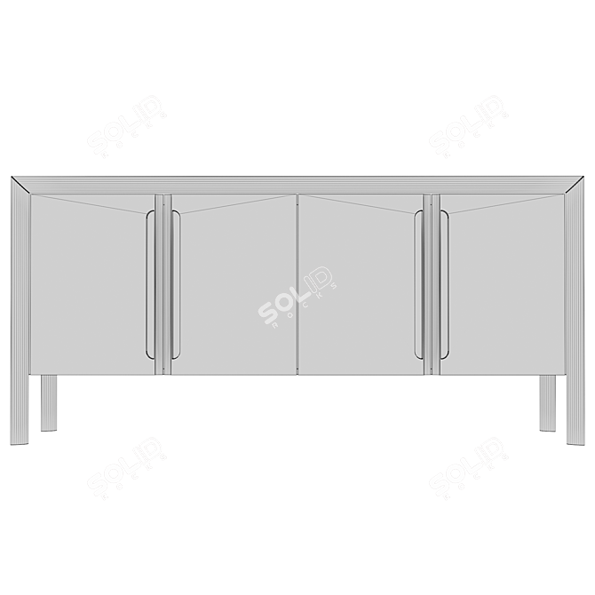 Square 4-Fronts Chest of Drawers 3D model image 3
