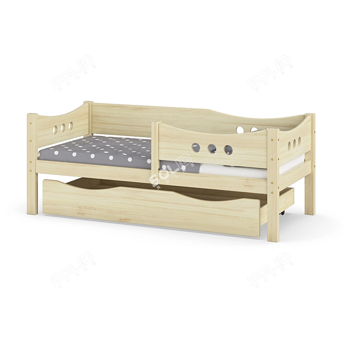 Legenda KM15 Solid Wood Children's Bed 3D model image 2