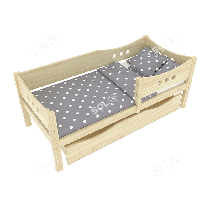 Legenda KM15 Solid Wood Children's Bed 3D model image 3