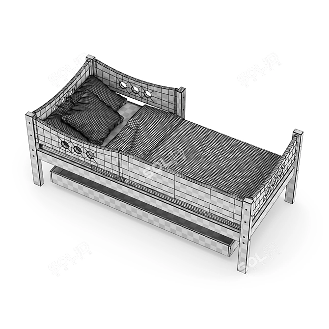Legenda KM15 Solid Wood Children's Bed 3D model image 5