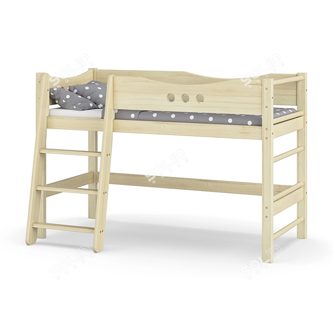 Classic Pine Children's Bed 3D model image 2