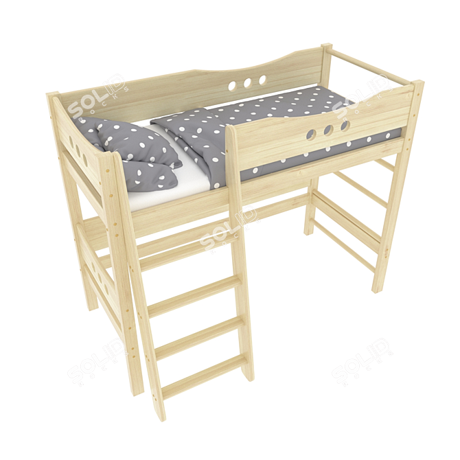 Legenda KM17 Solid Wood Children's Bed 3D model image 3