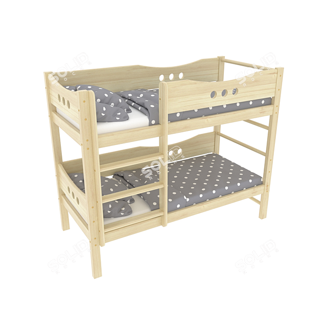 Legenda KM18A Pine Wooden Bed 3D model image 3