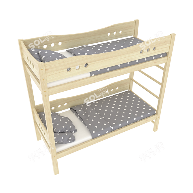 Legenda KM20 - Solid Pine Kids Bed 3D model image 3