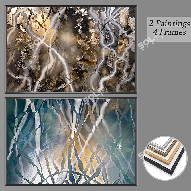 Elegant Wall Art Set 3D model image 1