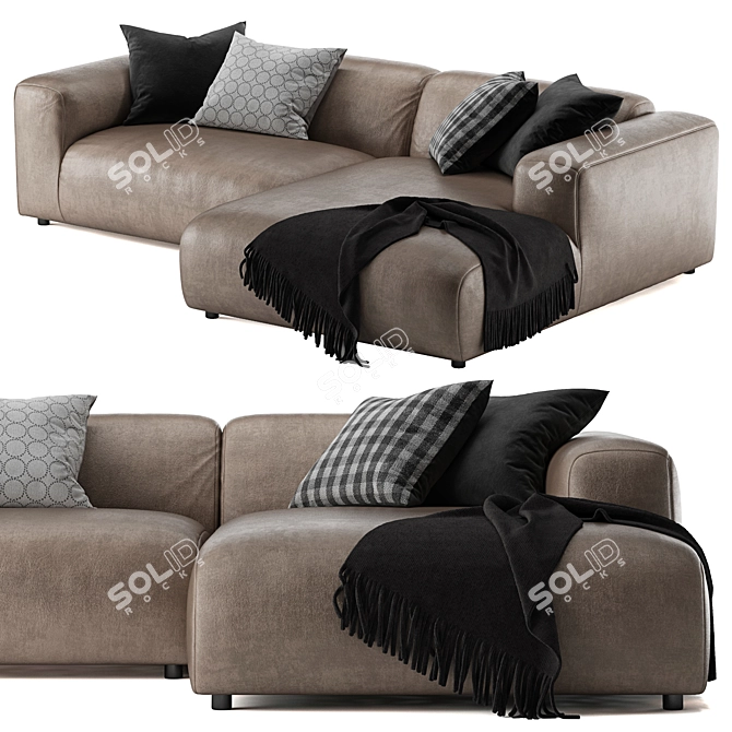 Rolf Benz freistil 187 L Sofa - Modern and Spacious 3D model image 2