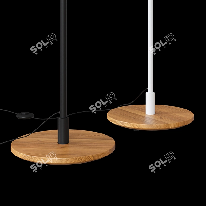 Spice FL Lamp: Modern Metal and Wood Design 3D model image 2