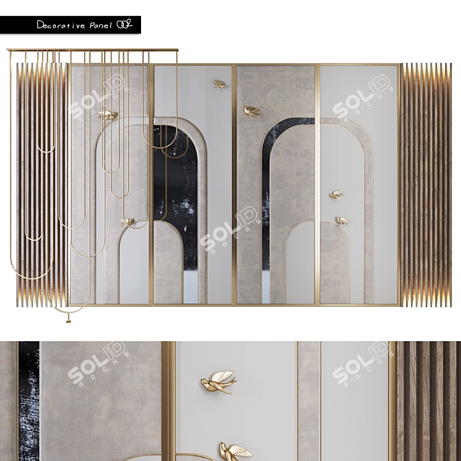 Elegant Decor Panel for Interior 3D model image 1