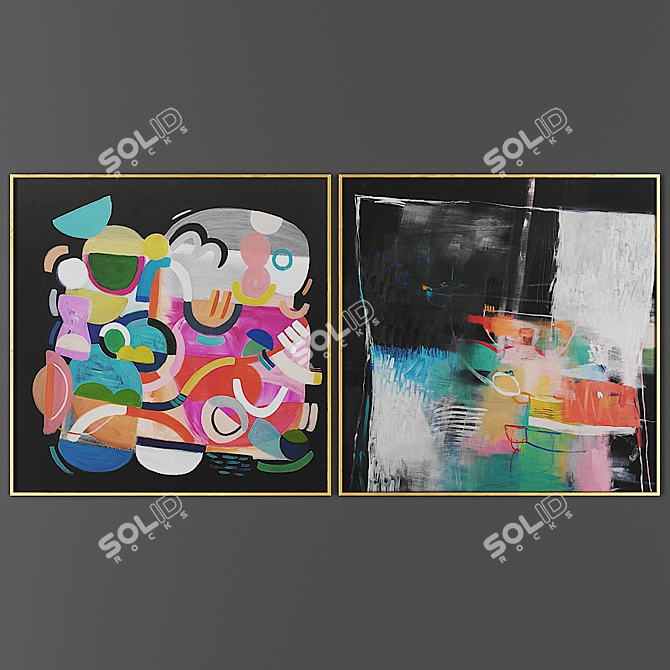 Dual Picture Frame Collection 3D model image 1