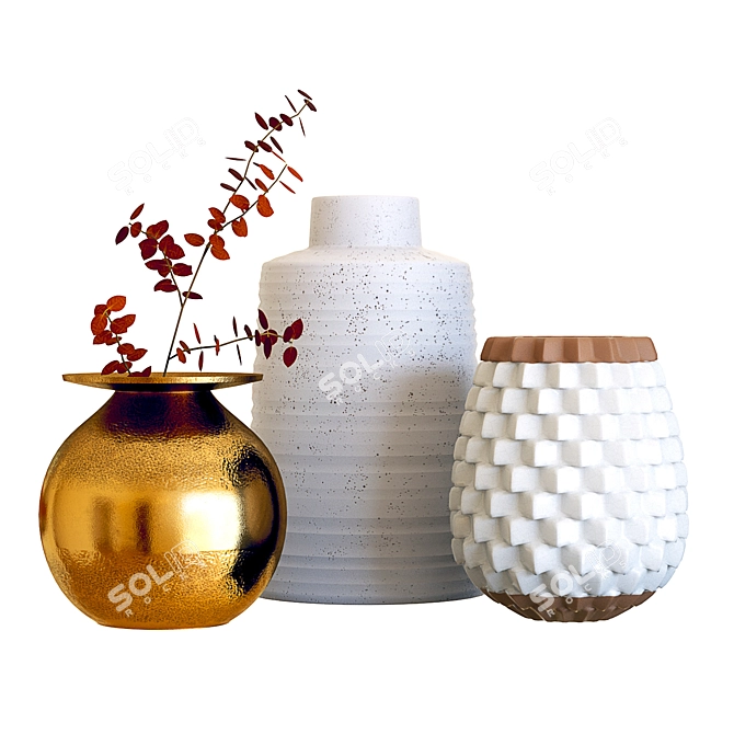 Sundown Vases Collection: Crate & Barrel masters craftsmanship 3D model image 1