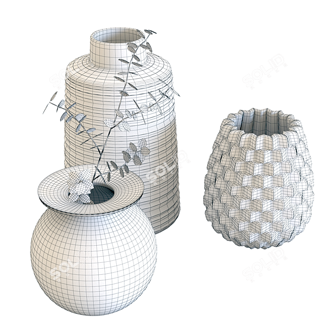 Sundown Vases Collection: Crate & Barrel masters craftsmanship 3D model image 5