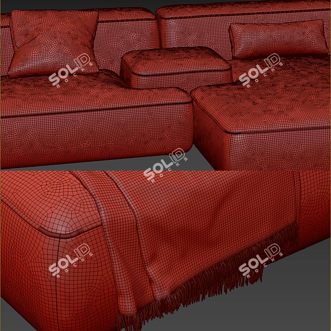 Lema Cloud 3D Sofa: Realistic Design & Accurate Topology 3D model image 2
