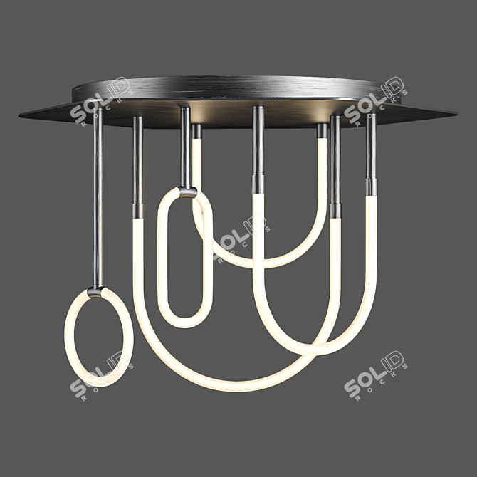 Valencia LED Ring Ceiling Chandelier 3D model image 1